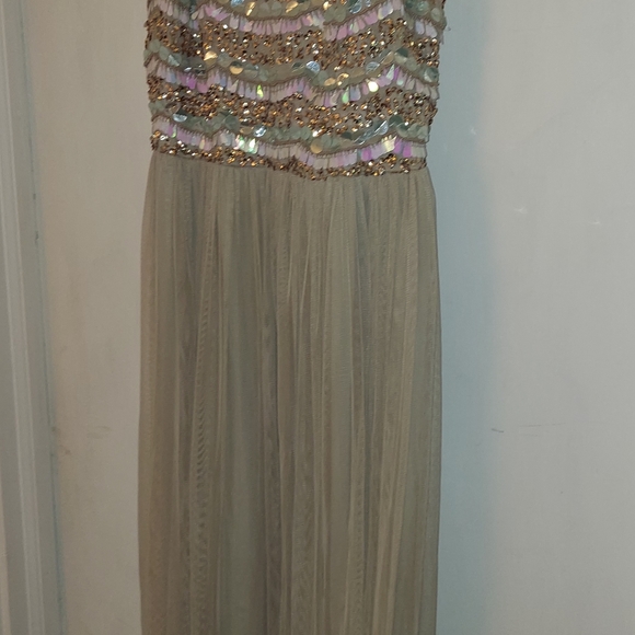 VENUS embellished chiffon long flowy Maxi dress SZ L - Picture 3 of 14
